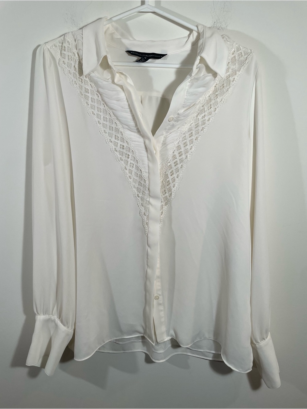 White House Black Market lacy blouse M